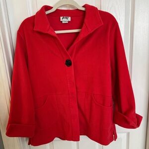 Women's Red Fleece Jacket by Wild Palms Sz M